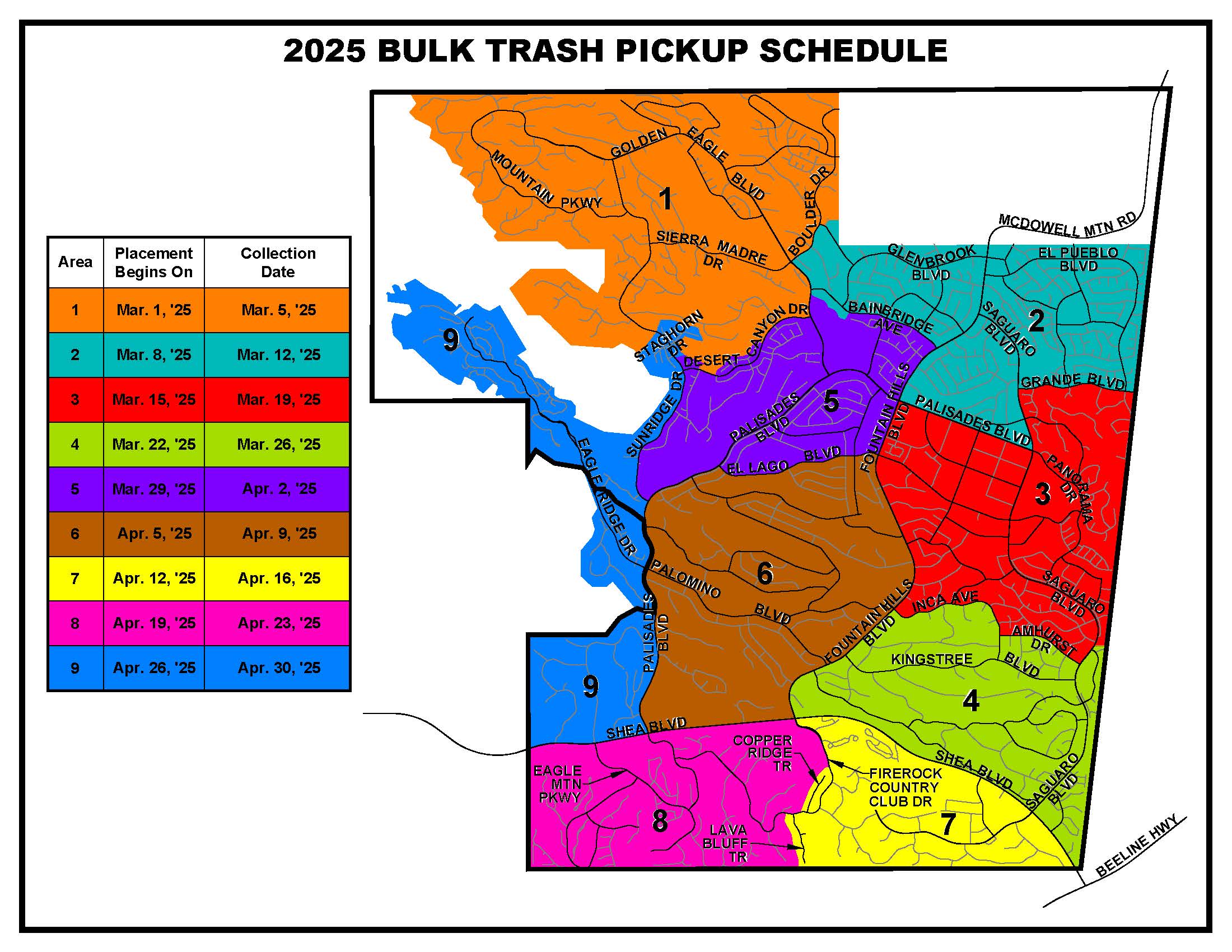 2025 Bulk Collection Zone Map