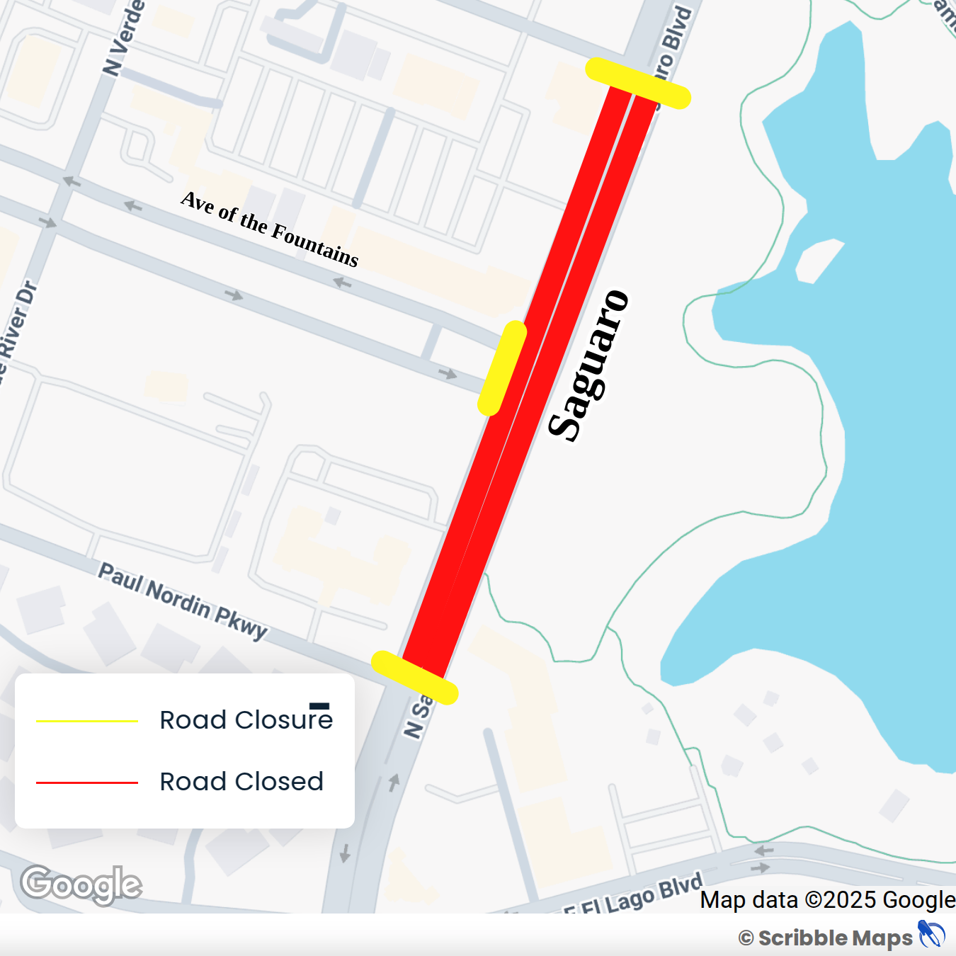 Road Closure Saturday