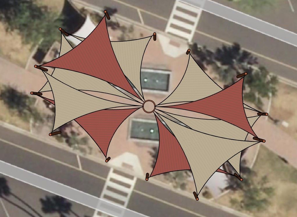 Fountain Hills Avenue of the Fountains Sails Overhead View